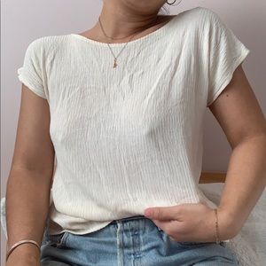 Vintage ribbed cap sleeve blouse